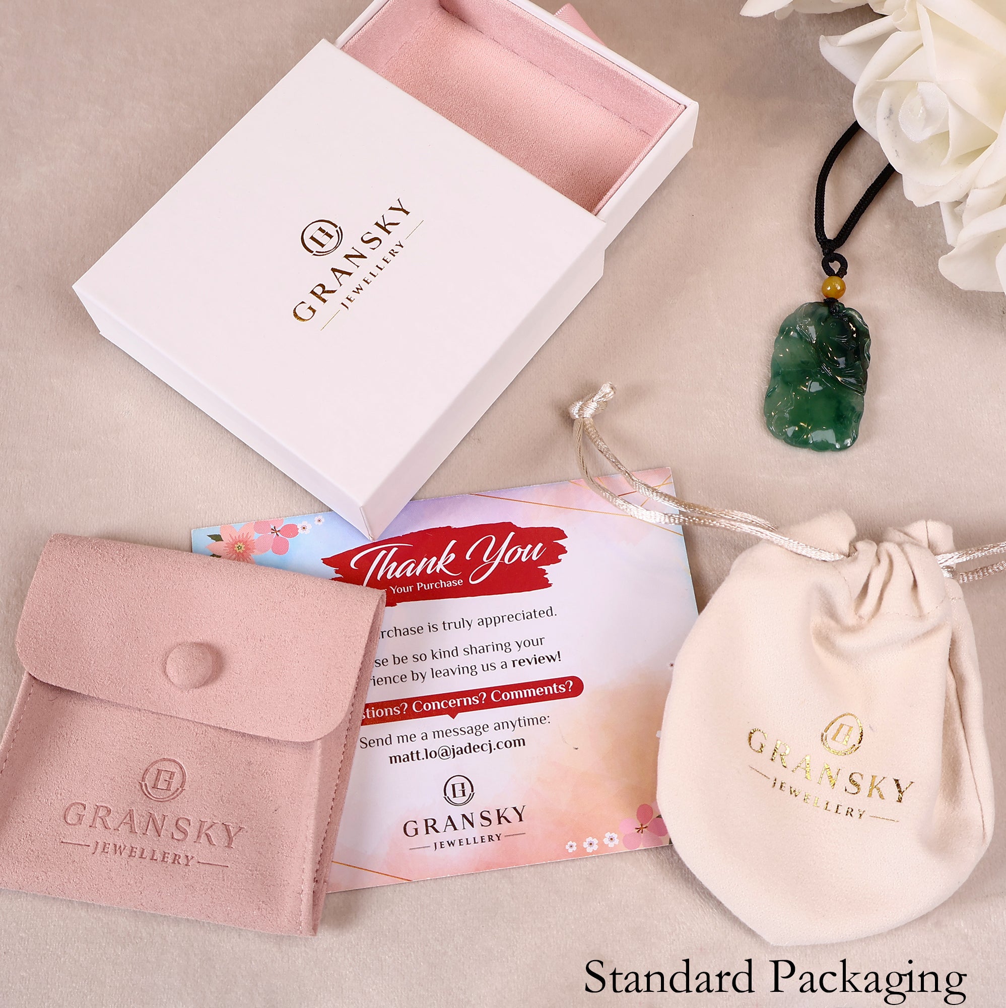 Packaging Box Of Jade pendant necklace carved with carp and lotus leaf