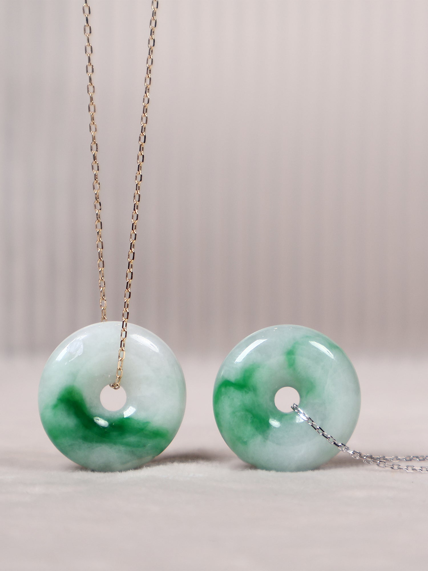 Jade Donut Pendant Necklace Grade A Burmese Green Jadeite