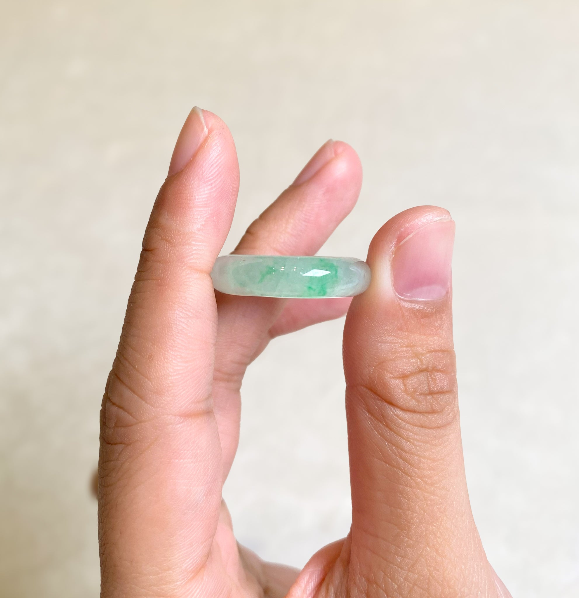 Gransky Natural Burmese Green Jade Ring Jewelry for woman