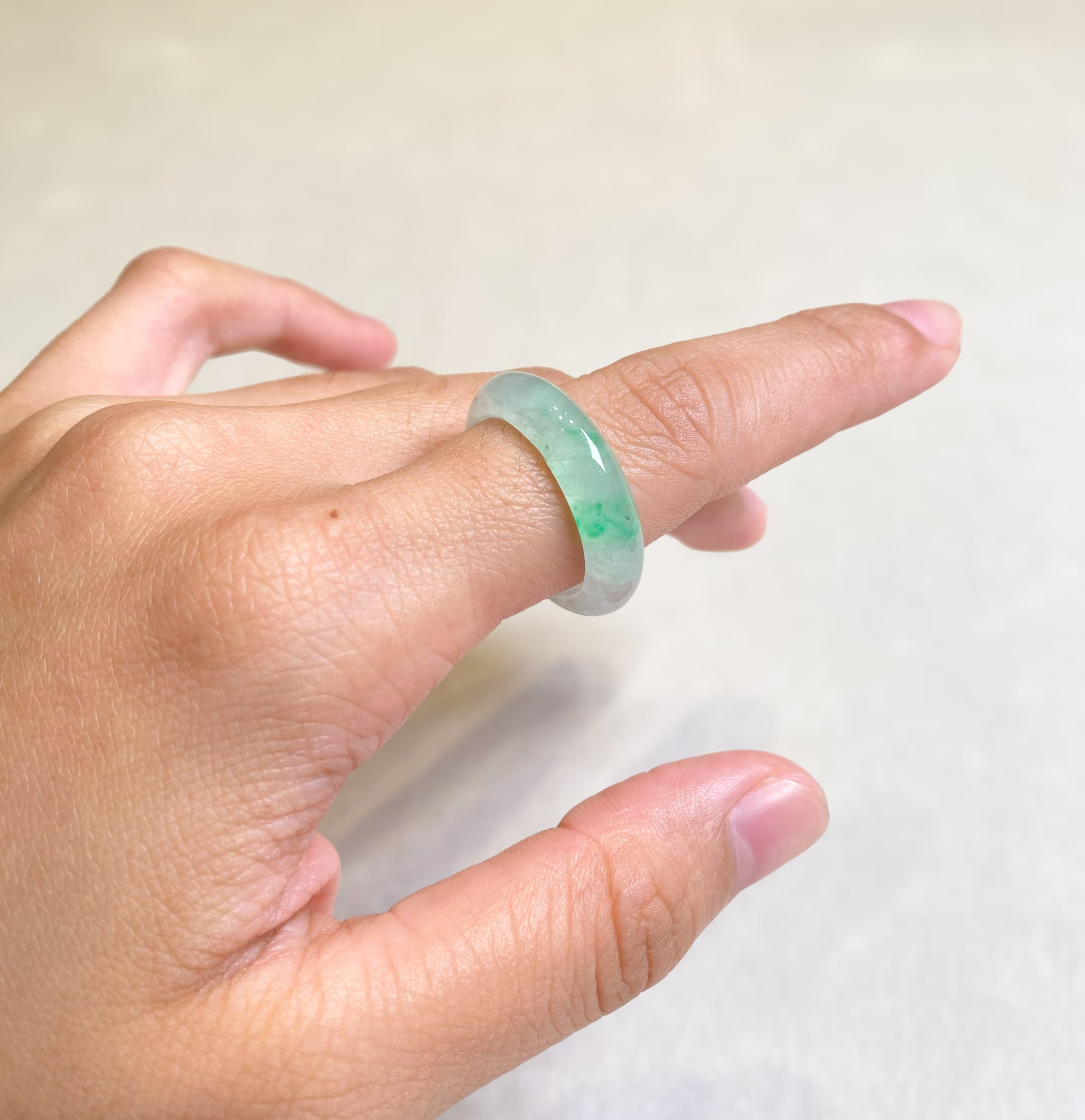 Gransky Natural Burmese Green Jade Ring Jewelry for woman