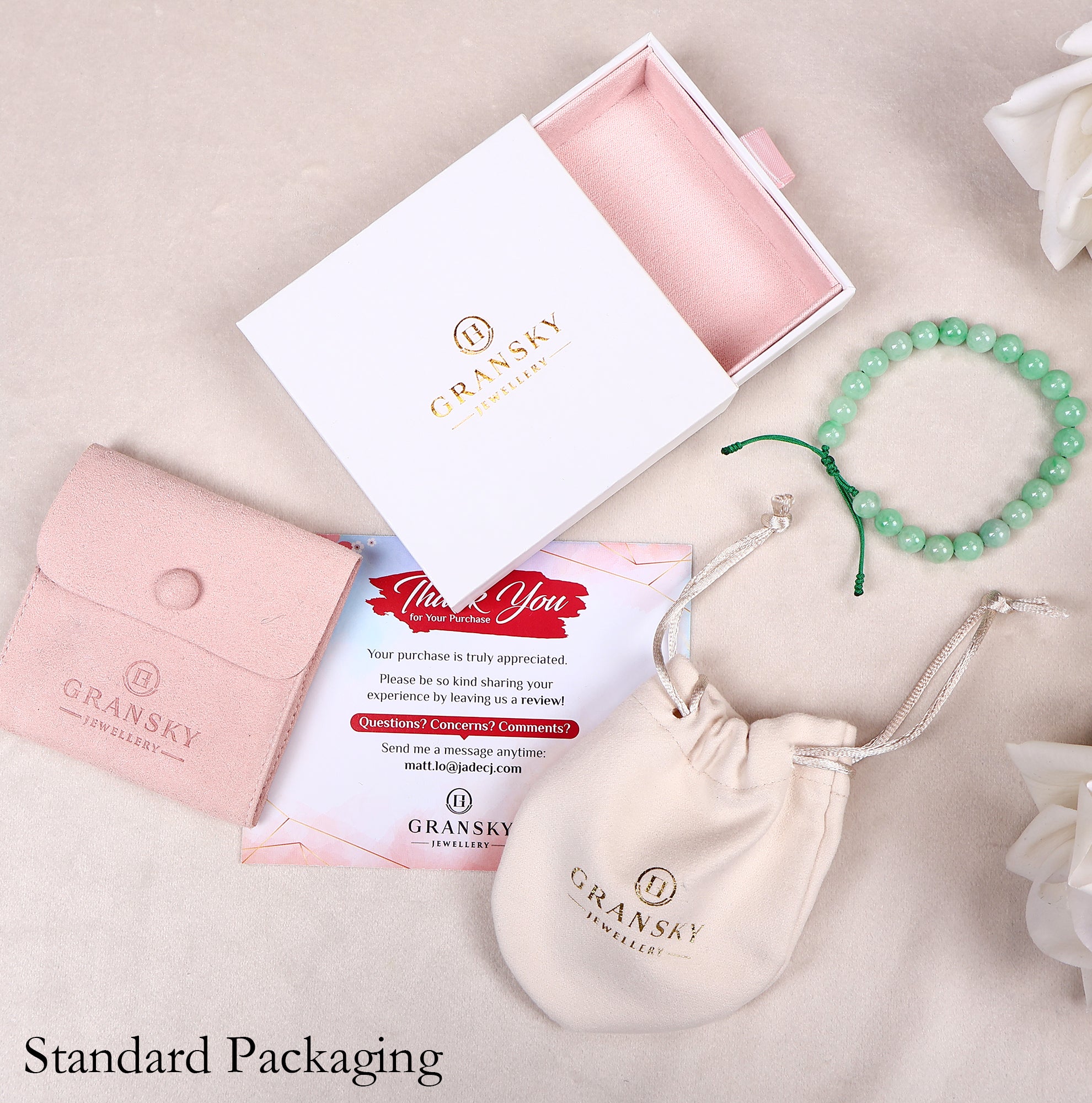 Bright Green Bead Jade Bracelet Packaging