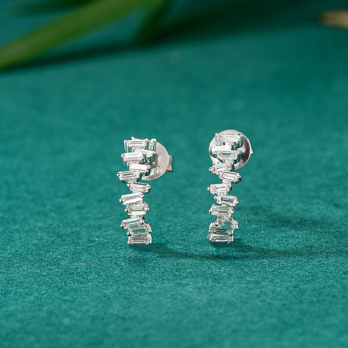 Gransky 18K White Gold Diamond Hoop Cluster Earrings