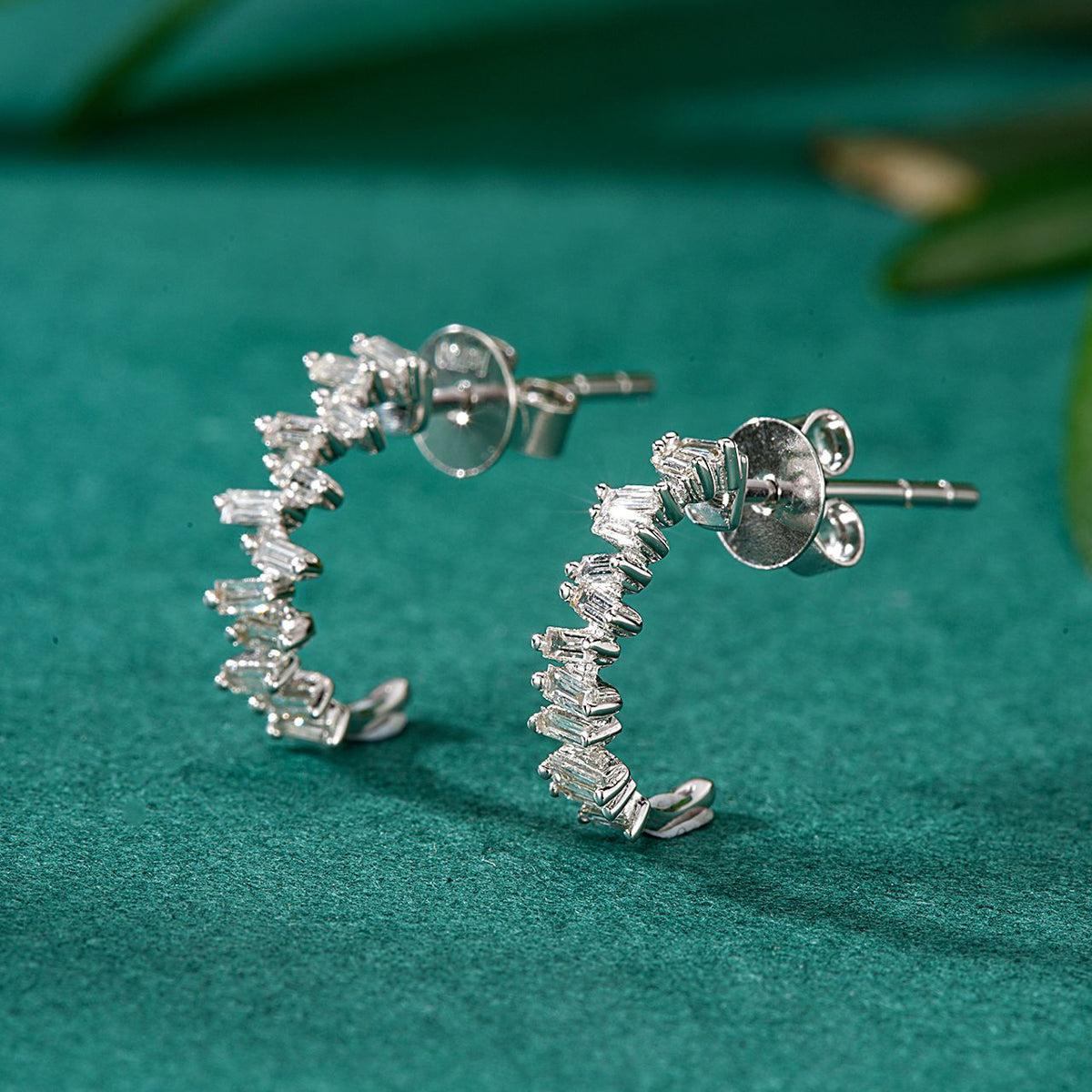 Gransky 18K White Gold Diamond Hoop Cluster Earrings