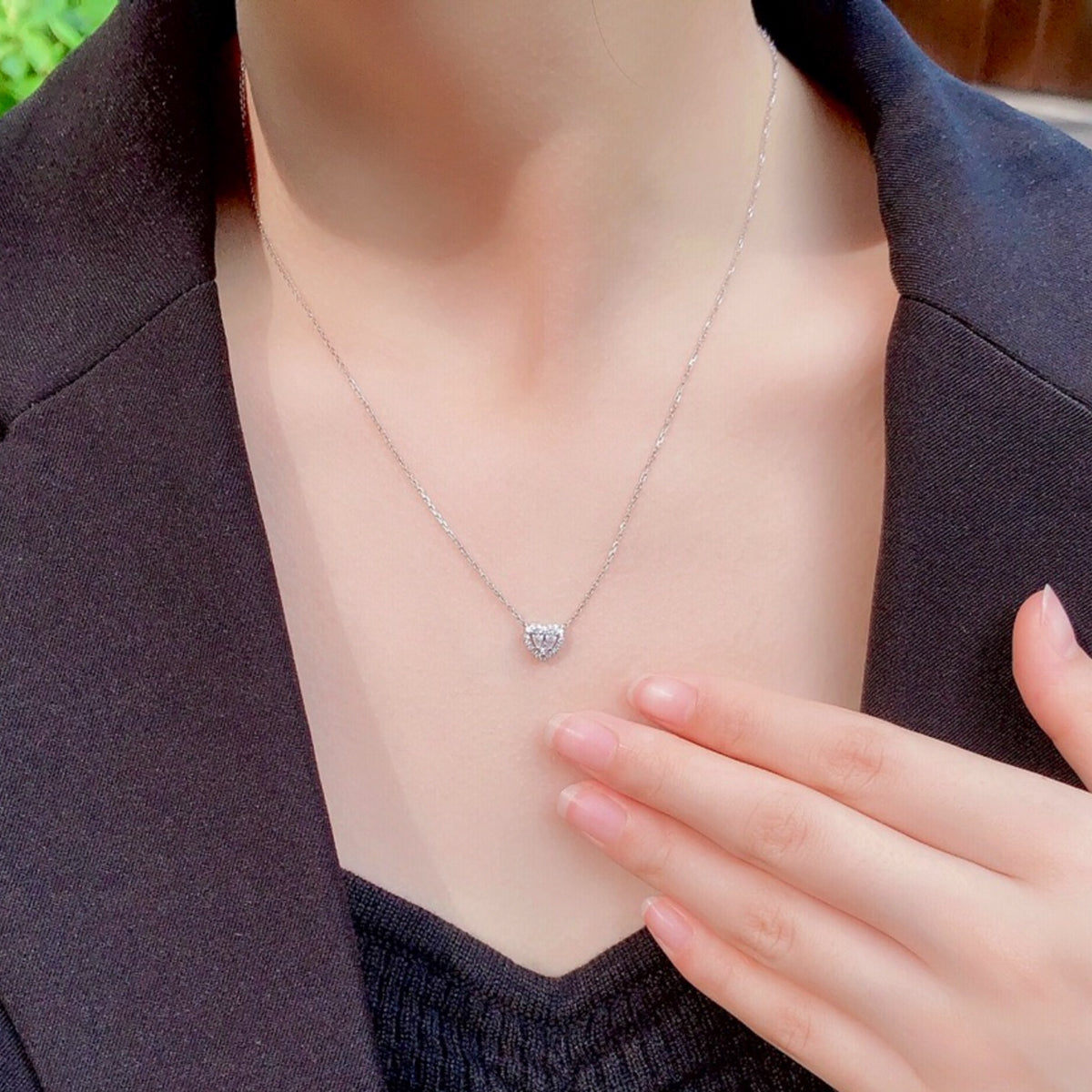 Gransky 18k White Gold Heart Shape Diamond Charm