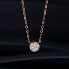 Gransky 18K Rose Gold Circular Design Womens Necklace With Diamonds