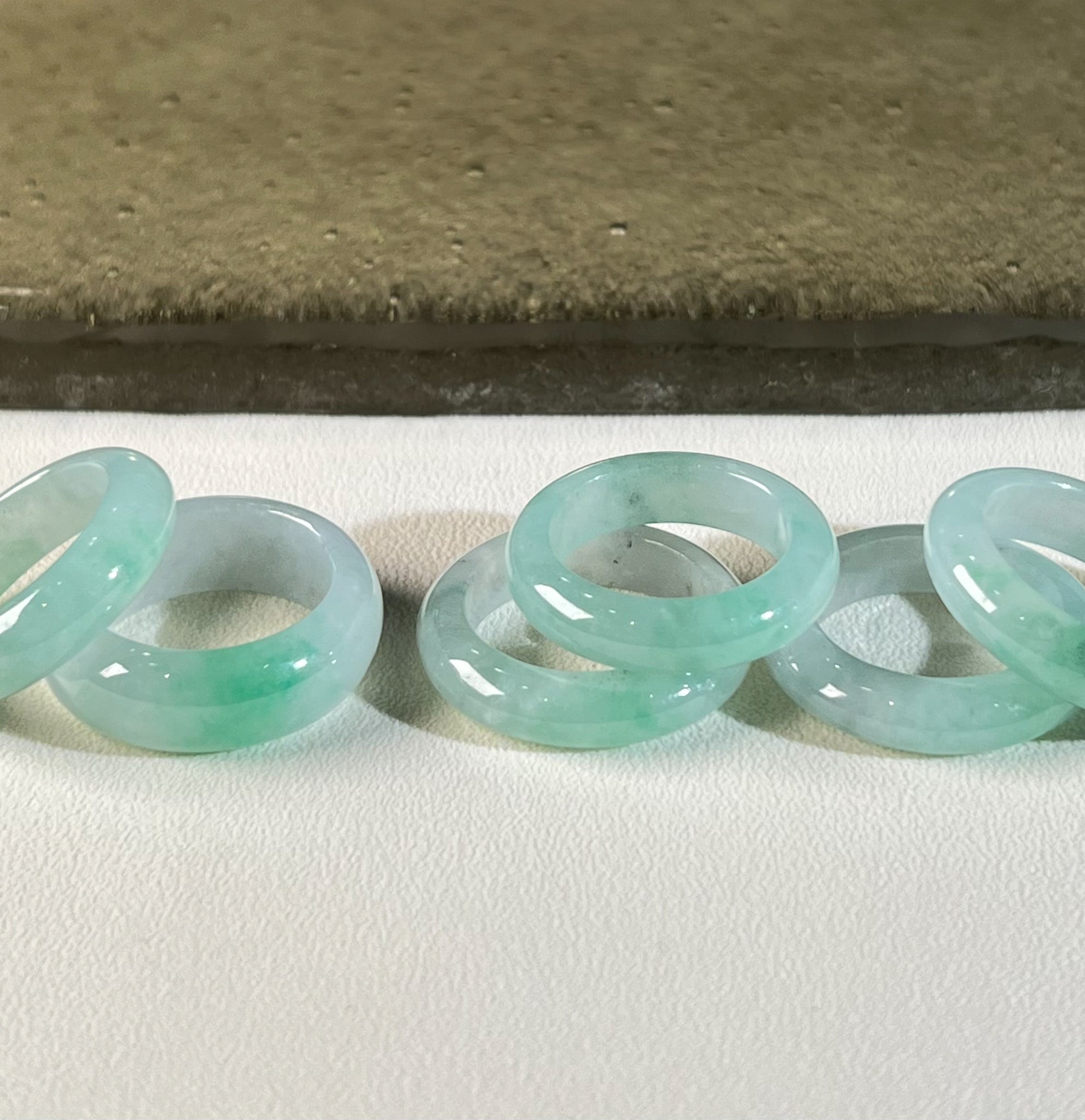 Gransky Natural Burmese Green Jade Ring Jewelry for woman