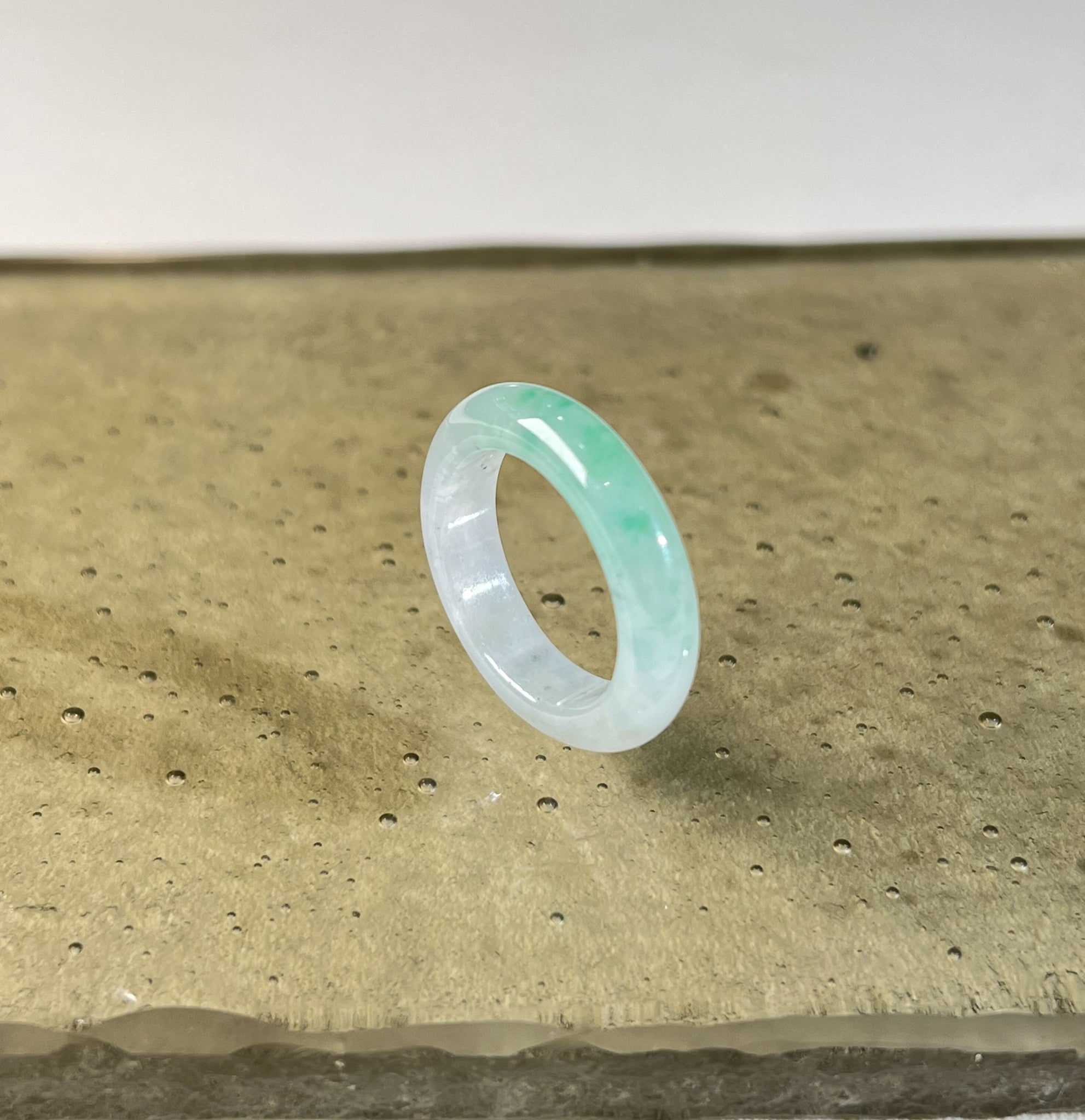 Gransky Natural Burmese Green Jade Ring Jewelry for woman
