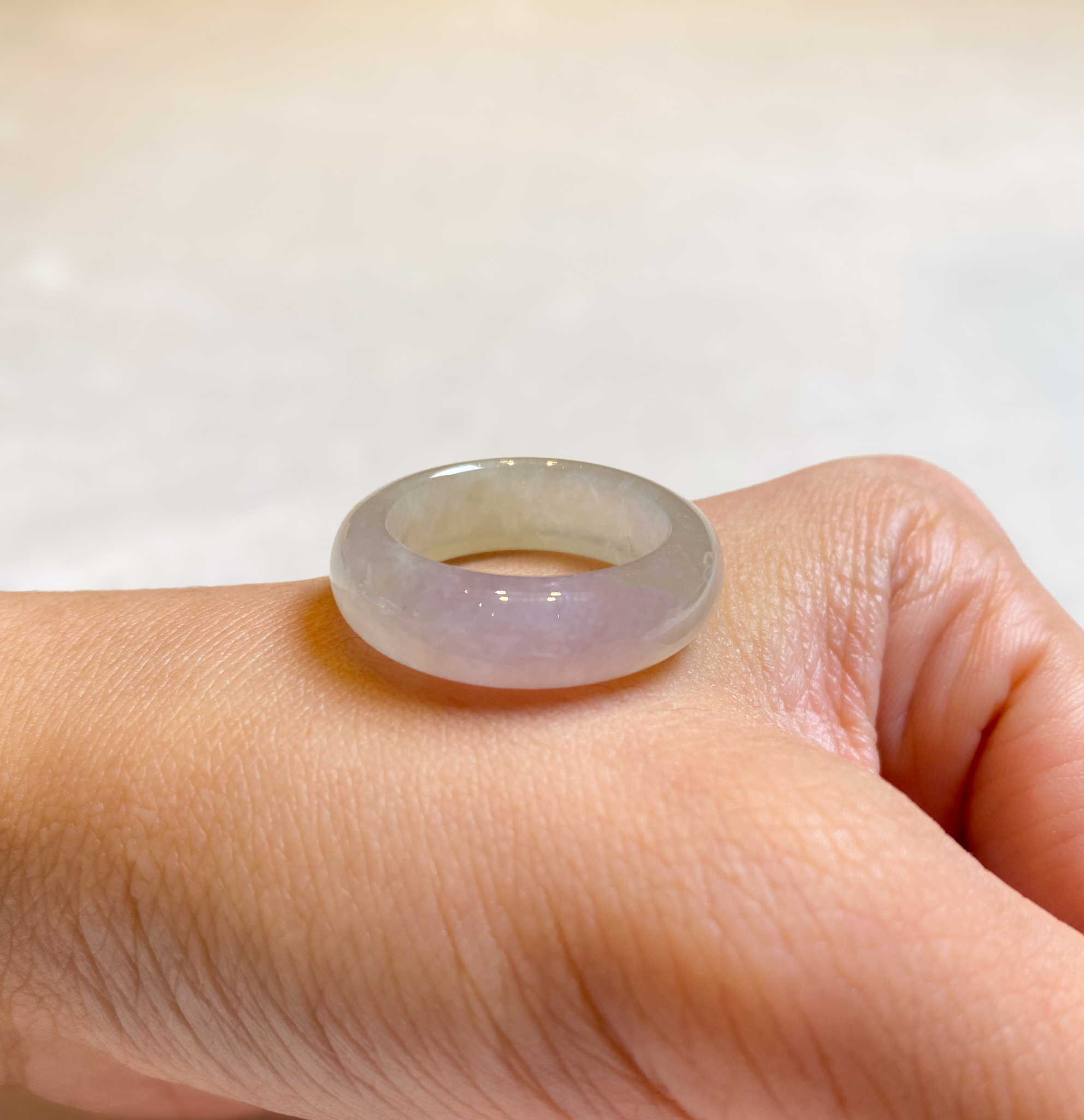 Gransky Untreated Smooth Purple Jade Ring