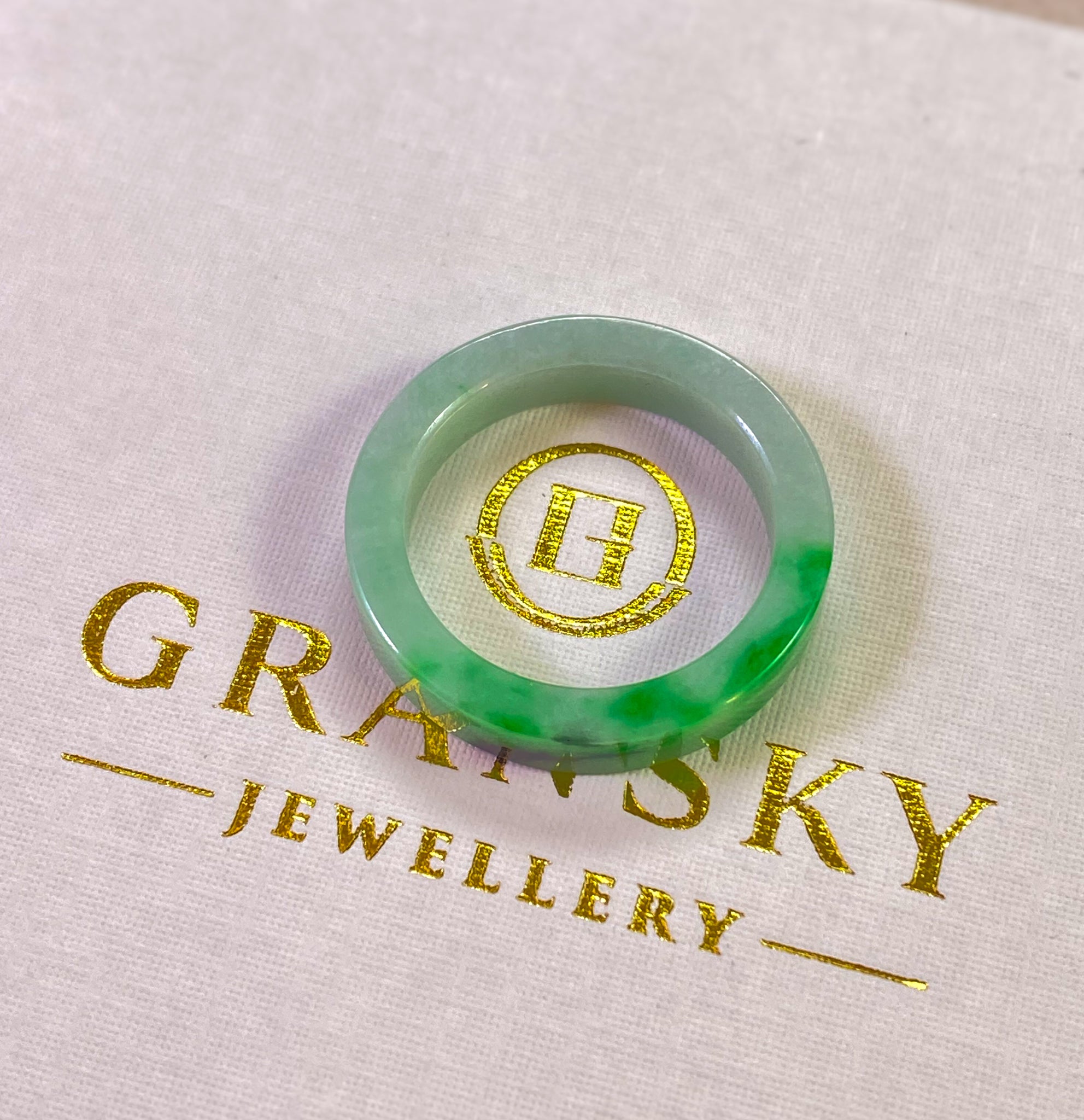 Gransky Handmade Natural Minimalist Jadeite Ring