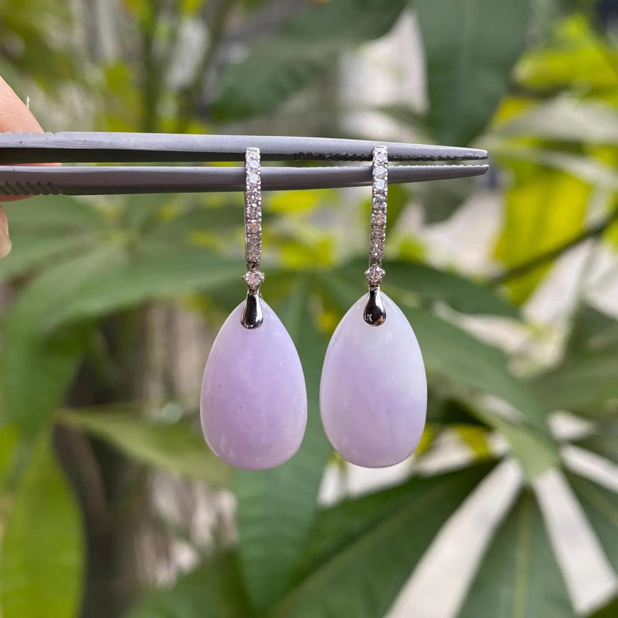 Natural Blue Jade & Jasper Dangle Earrings – 4mm Round Beads Silver Hook
