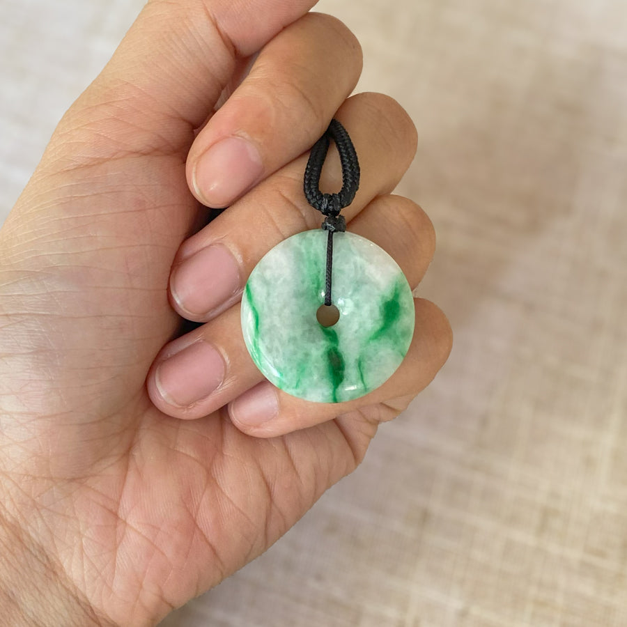 Gransky Burmese Jadeite Jade Lucky Green Jade Donut Pendant Gransky Jewellery
